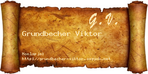 Grundbecher Viktor névjegykártya